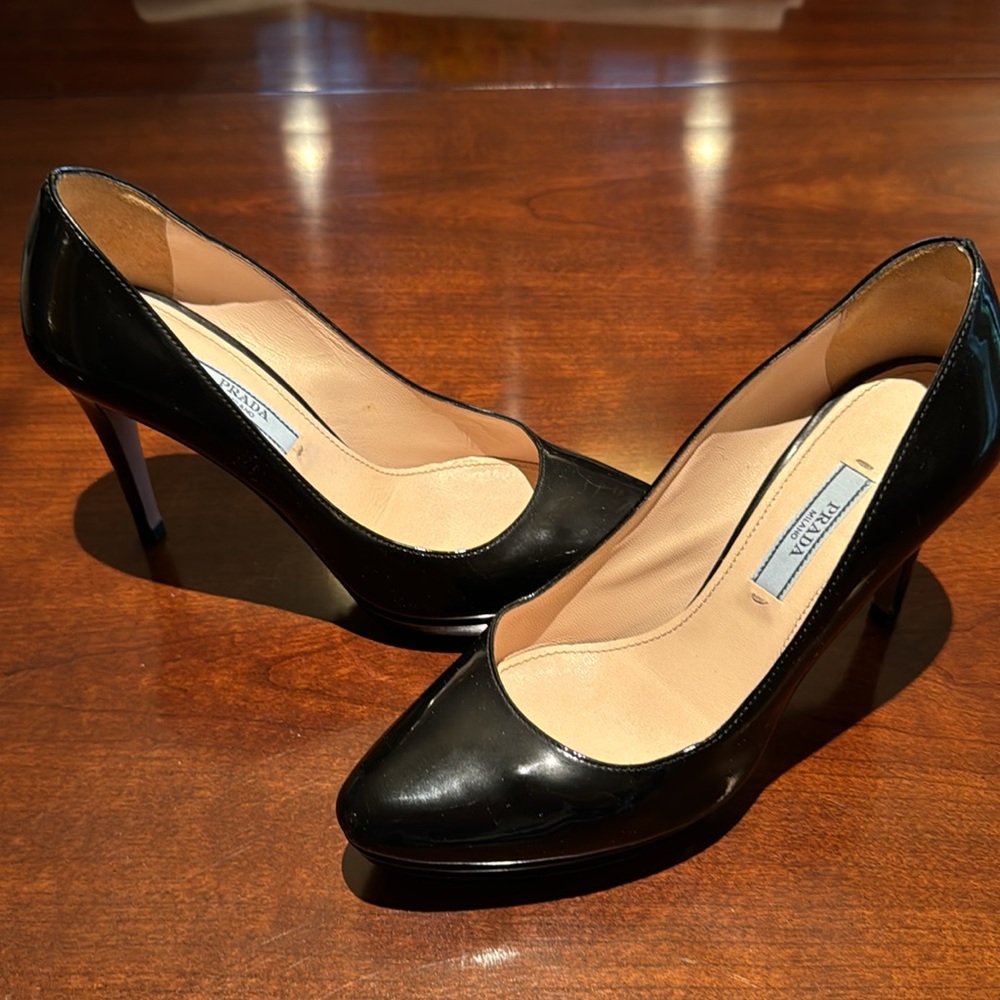 Prada Black Patent Leather Pumps